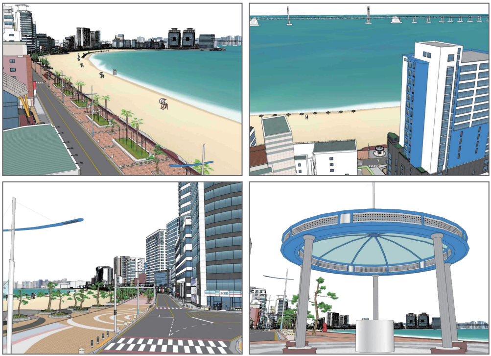 부산경남만화가연대와 부산시가 광안리 일원 스케치업 리소스를 무료로 공개했다